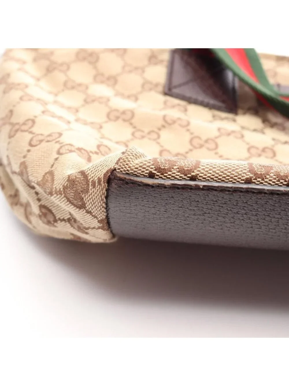 Gucci Tote Bag GG Campus Sherry Line Beige Brown Leather